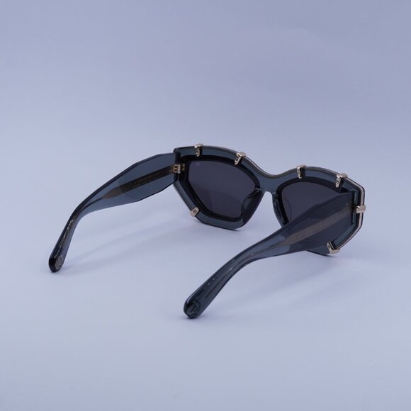 Philipp Plein SPP099V Supreme Star 0819 Sunglasses Grey/Gold Cat Eye Frame - Picture 4 of 10